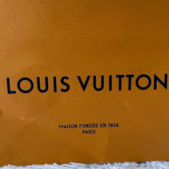 Louis Vuitton Small Orange and Blue Luxury Shopping Tote - Picture 5 of 6